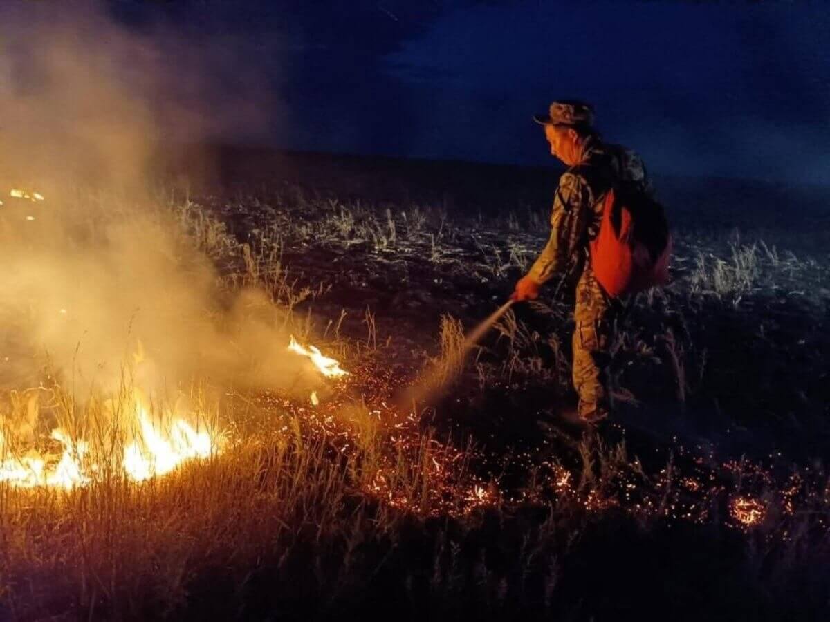 Ұлытау облысында 2 мың гектар жер өртеніп жатыр