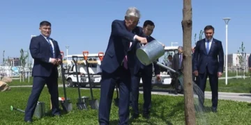 Мемлекет басшысы Shymkent City саябағына ағаш отырғызды